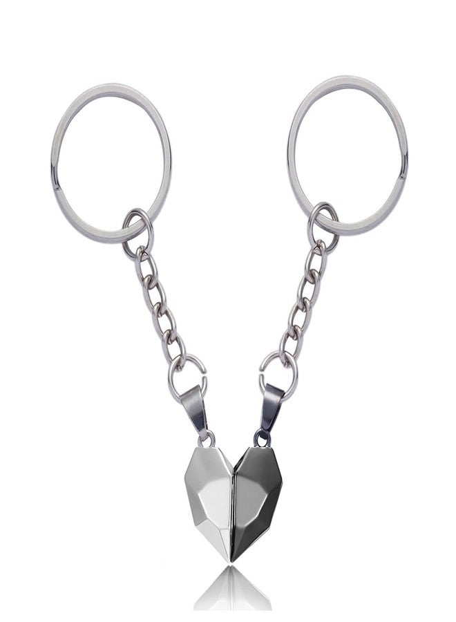 Meimimix Two Souls One Heart Keychain for Couple Wishing Stone Creative Matching Keyring Relationship Jewellery - Image 1
